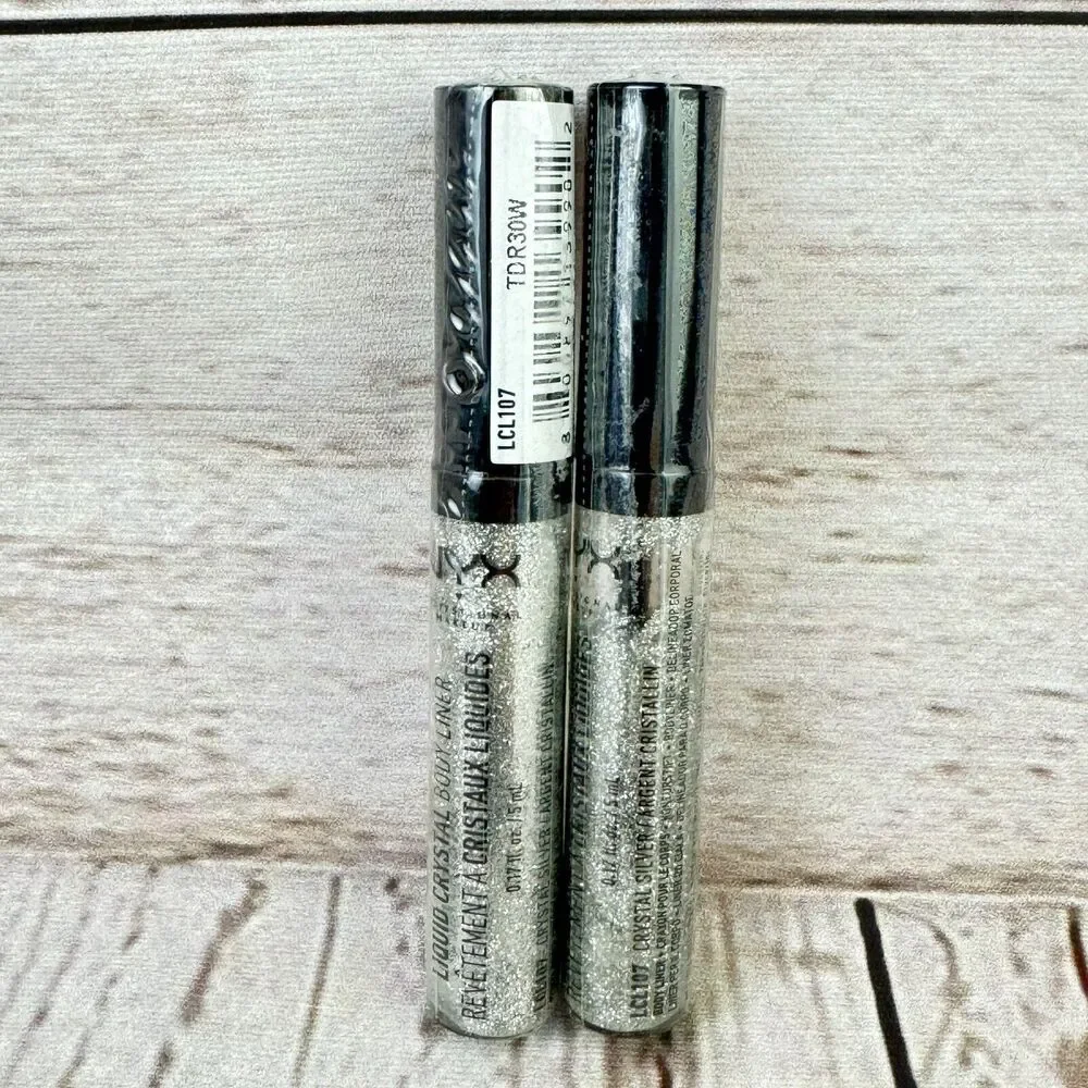 NYX Professional Makeup Liquid Crystal Liner Crystal Silver  Pack of 2 LCL 107